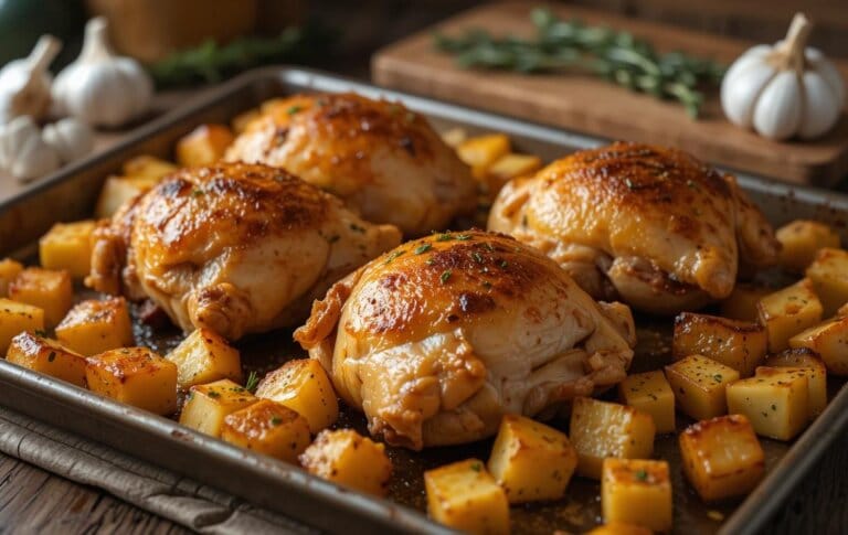 Crispy Chicken Thighs with Roasted