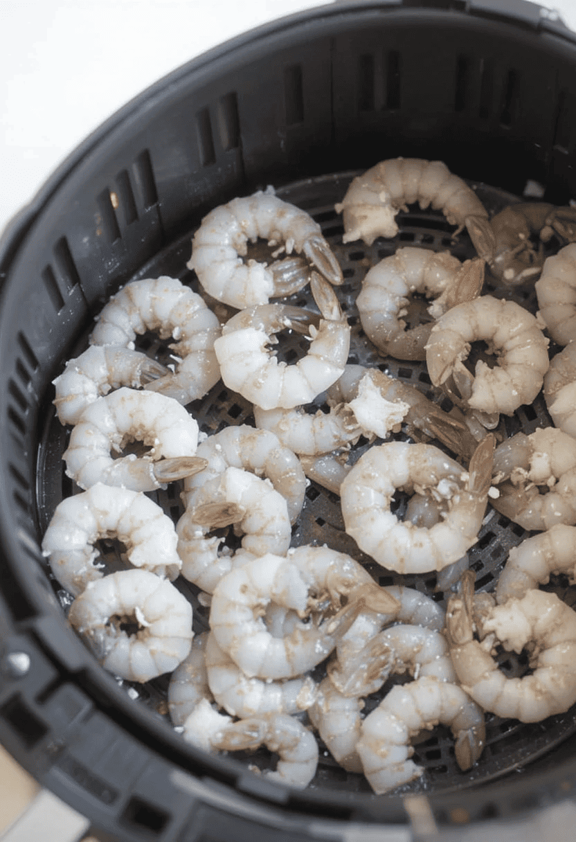 Air Fryer Garlic Butter Shrimp served with lemon wedges and parsley garnish