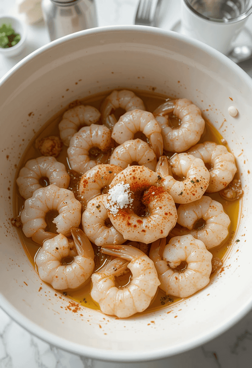 Air Fryer Garlic Butter Shrimp served with lemon wedges and parsley garnish