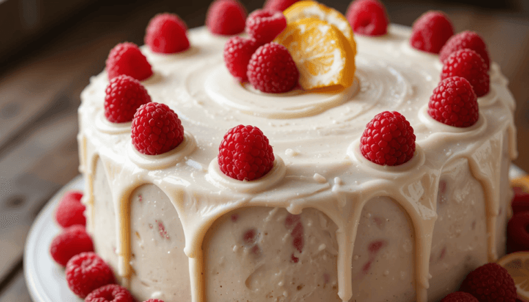 Raspberry Lemon Cake With Tangy Cream Cheese