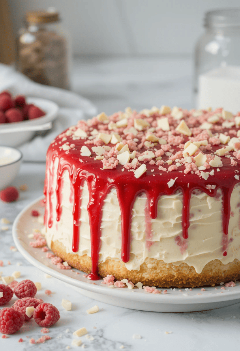 White Chocolate Raspberry Cake