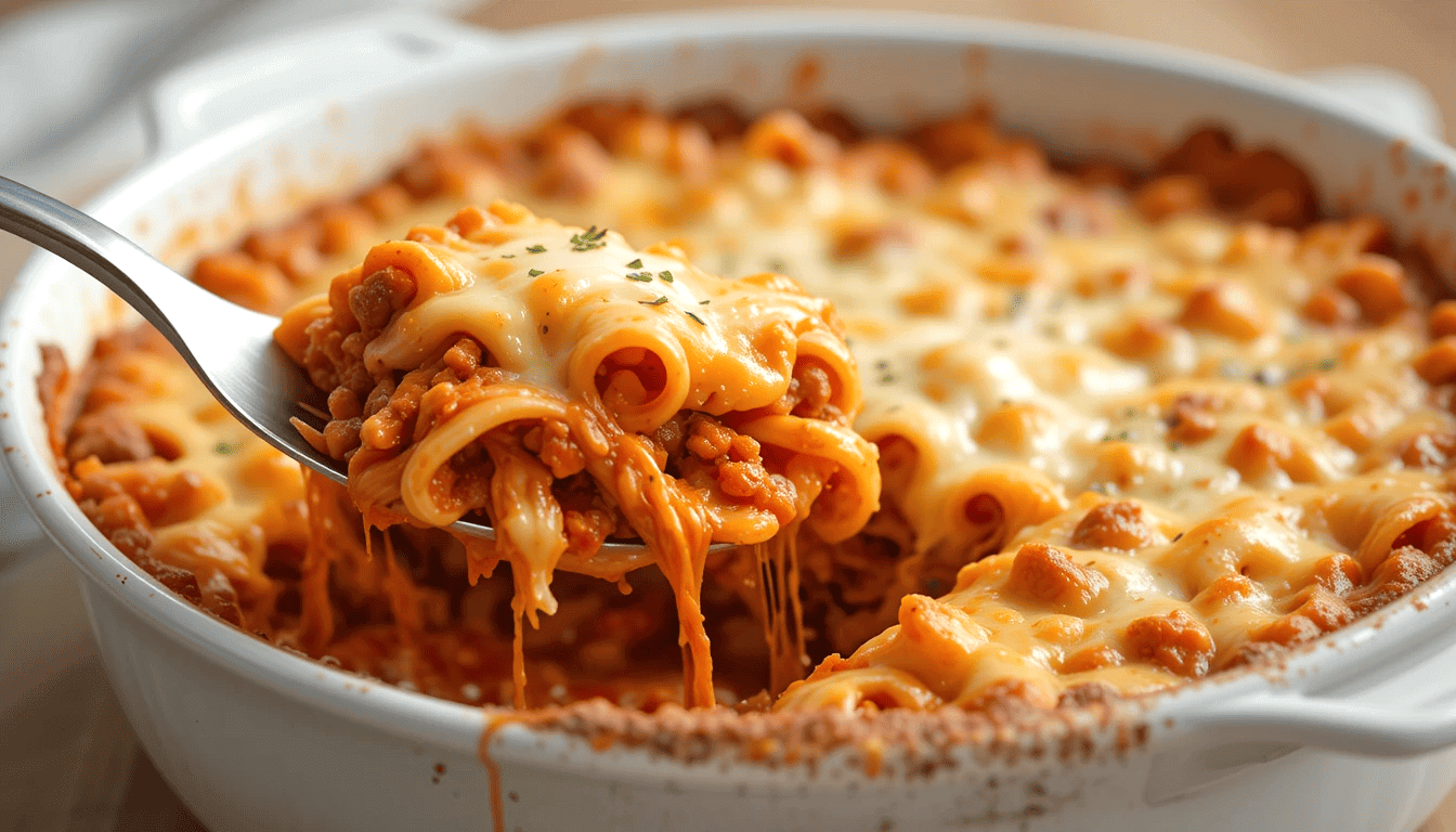 baked ziti with ground beef is loaded with flavor, easy to make, and great for family-friendly dinner recipes