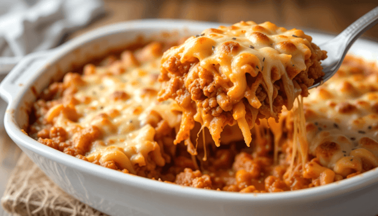 baked ziti with ground beef is loaded with flavor, easy to make, and great for family-friendly dinner recipes.