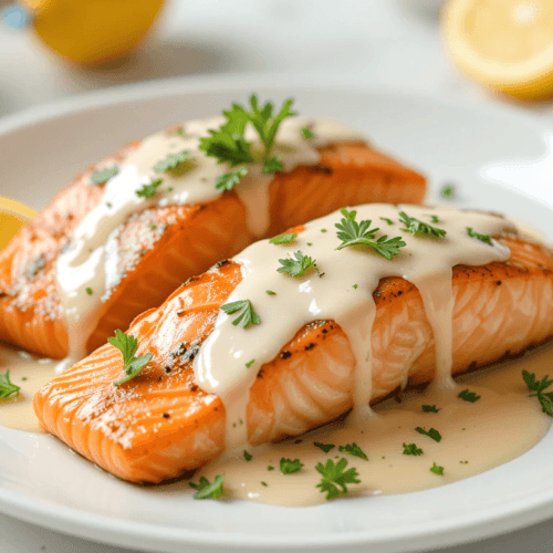 salmon with lemon cream sauce