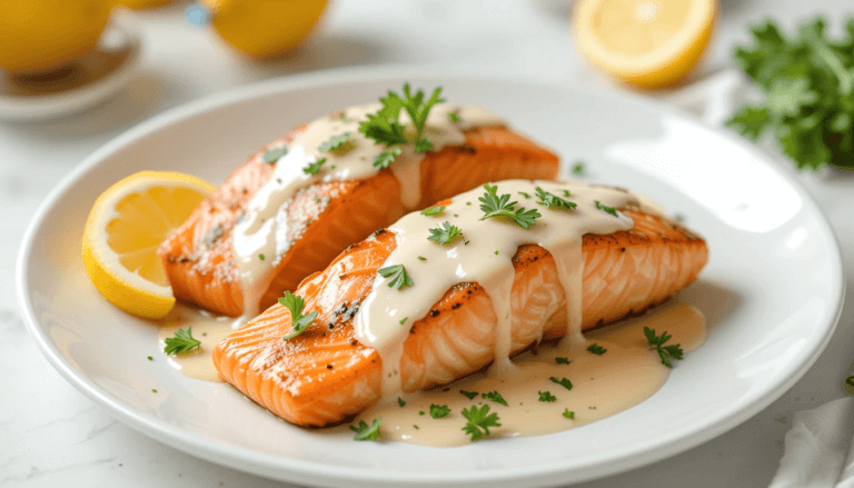 salmon with lemon cream sauce