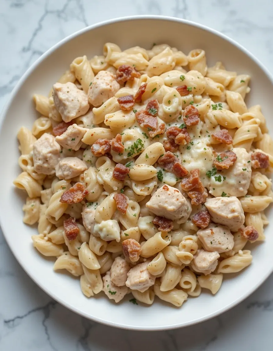 Creamy Chicken Bacon Ranch Pasta with Homemade Ranch Sauce