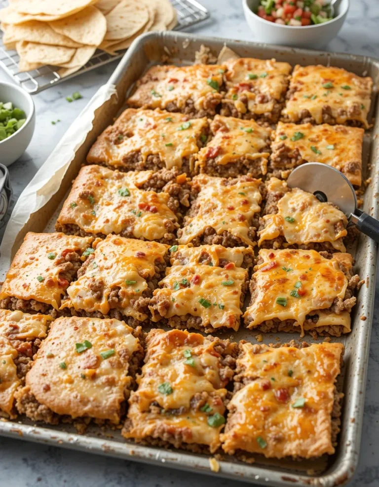 Crispy Sheet Pan Tacos with Seasoned Ground Beef