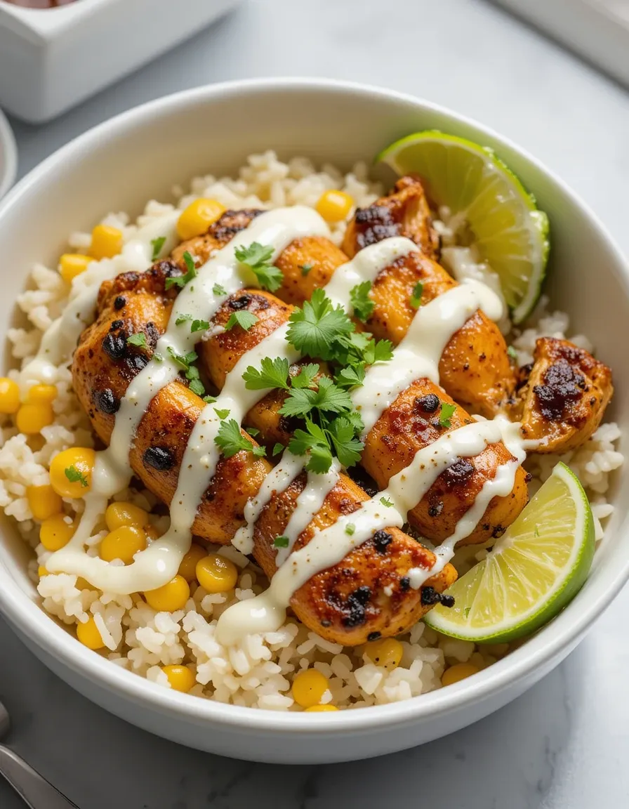Easy, Healthy Street Corn Chicken Rice Bowl Recipe