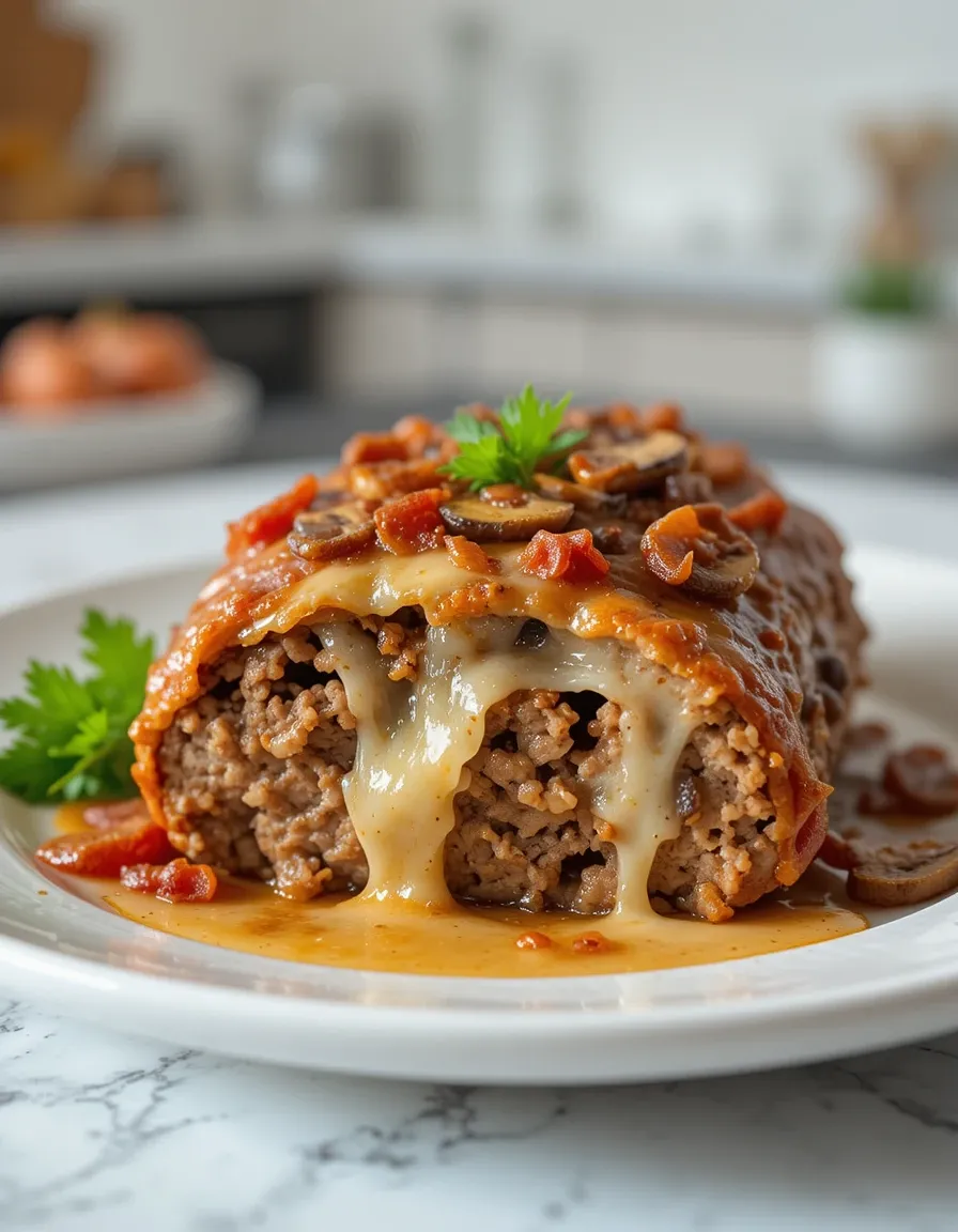 Mushroom Swiss Cheese Meatloaf