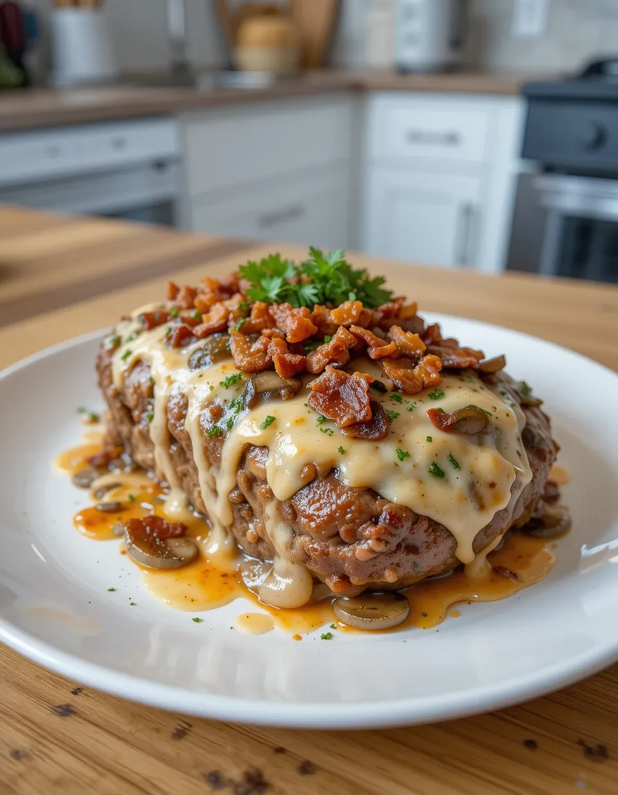 Mushroom Swiss Cheese Meatloaf Recipe