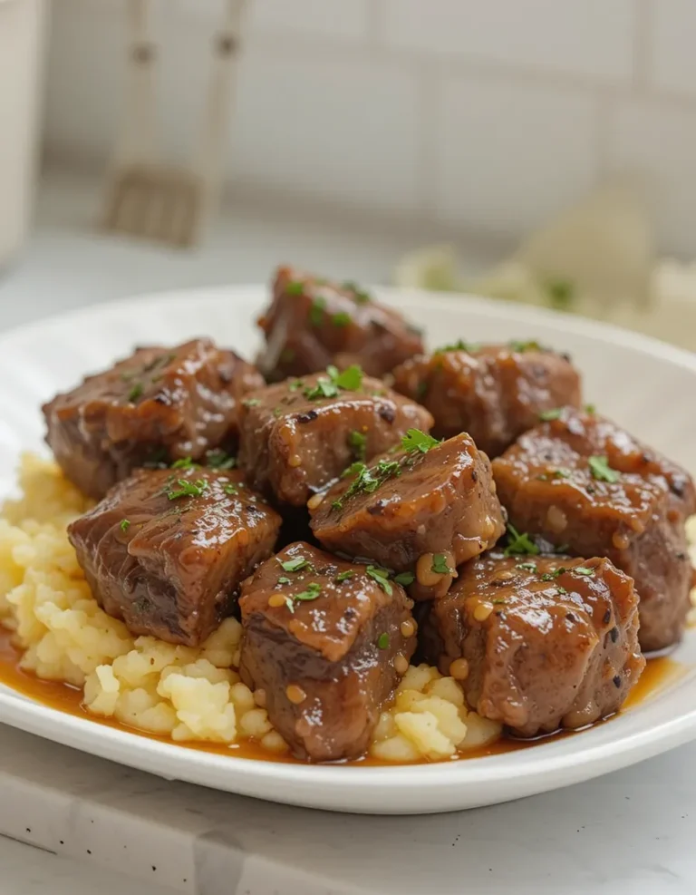 Garlic Butter Slow Cooker Steak Bites