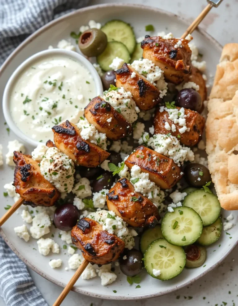 Greek Chicken Souvlaki with Tzatziki