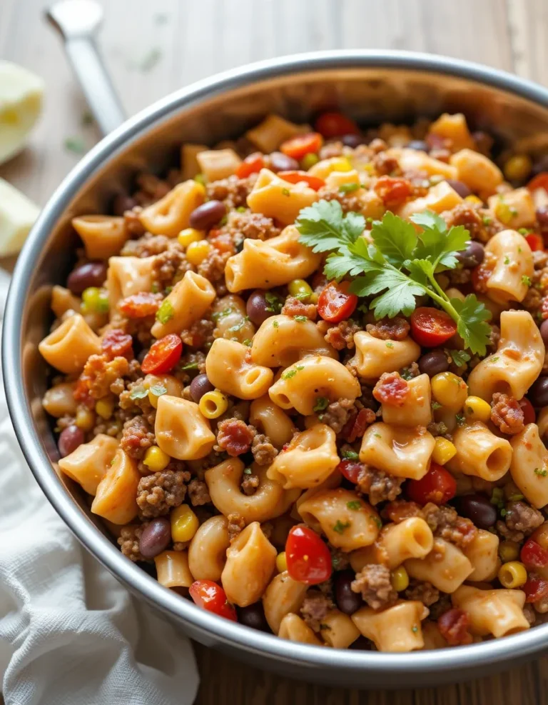 Cowboy Pasta Salad with Bacon & BBQ Dressing