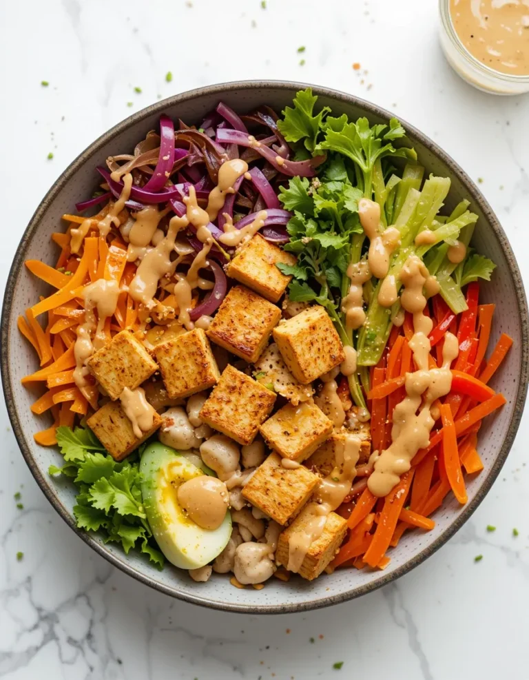 Tofu Buddha Bowl with Peanut Sauce