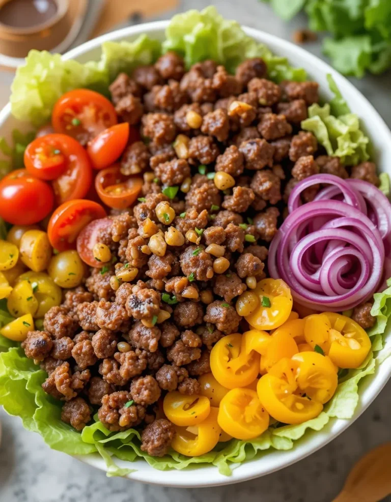 Homemade Burger Bowls with Special Sauce