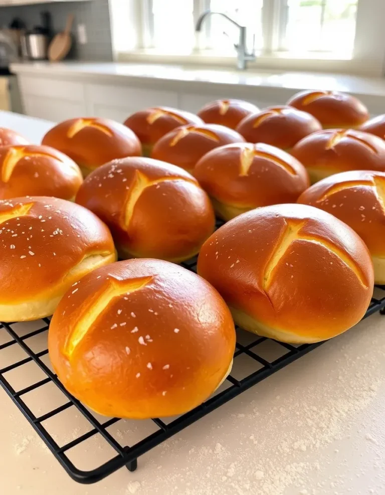 Homemade Pretzel Hamburger Buns