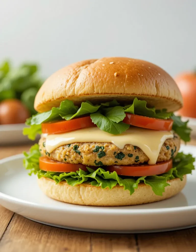 White Cheddar And Spinach Chicken Burger