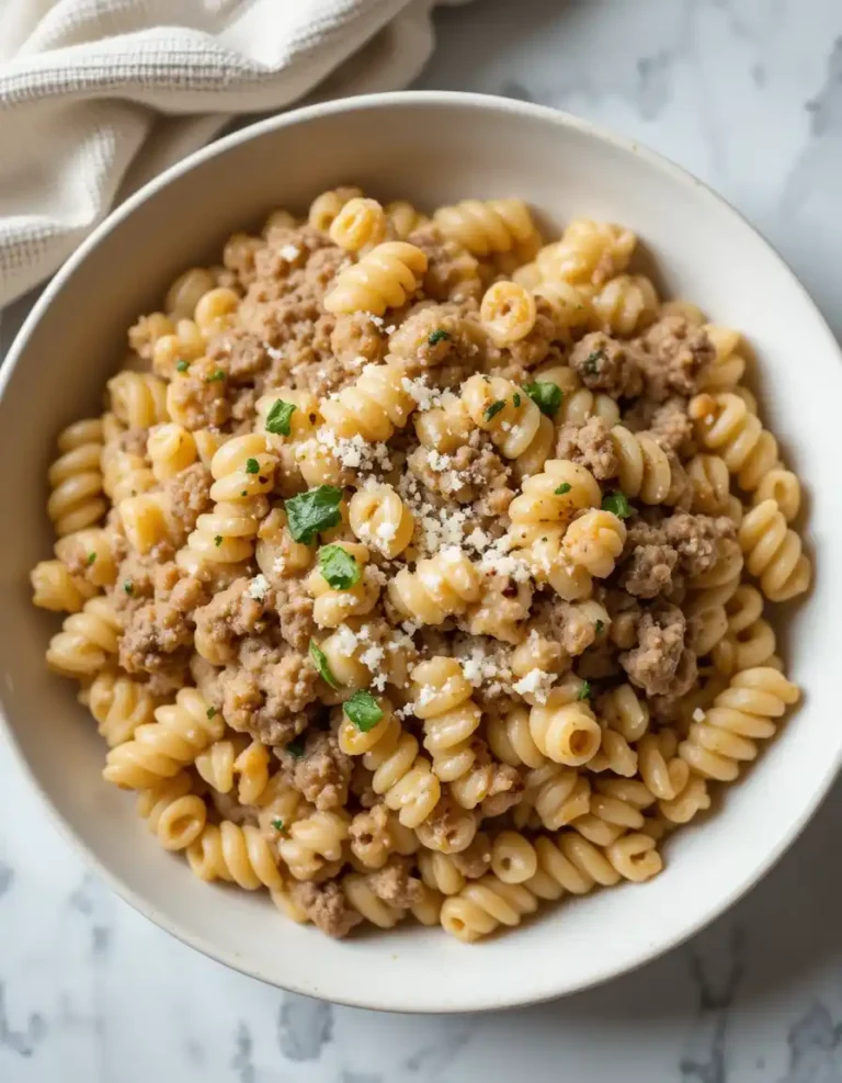 Stovetop Creamy Ground Beef Pasta